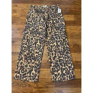 Flying Angel Women's Wide Leg High Waist Leopard Print Pants Size 15/32 NWT